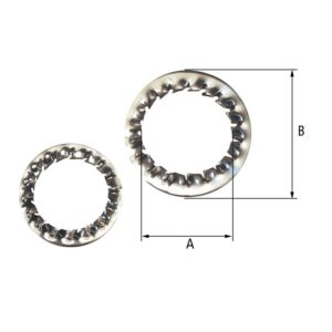 ARANDELA DENTADA DE ACERO INOX DE 1/2" A 4" SUJETAS A VIBRACIONES